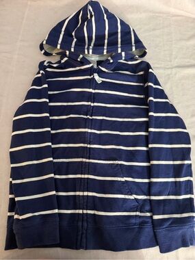 Gymboree Navy Stripe Hooded Zip-Up Sweatshirt for Kids